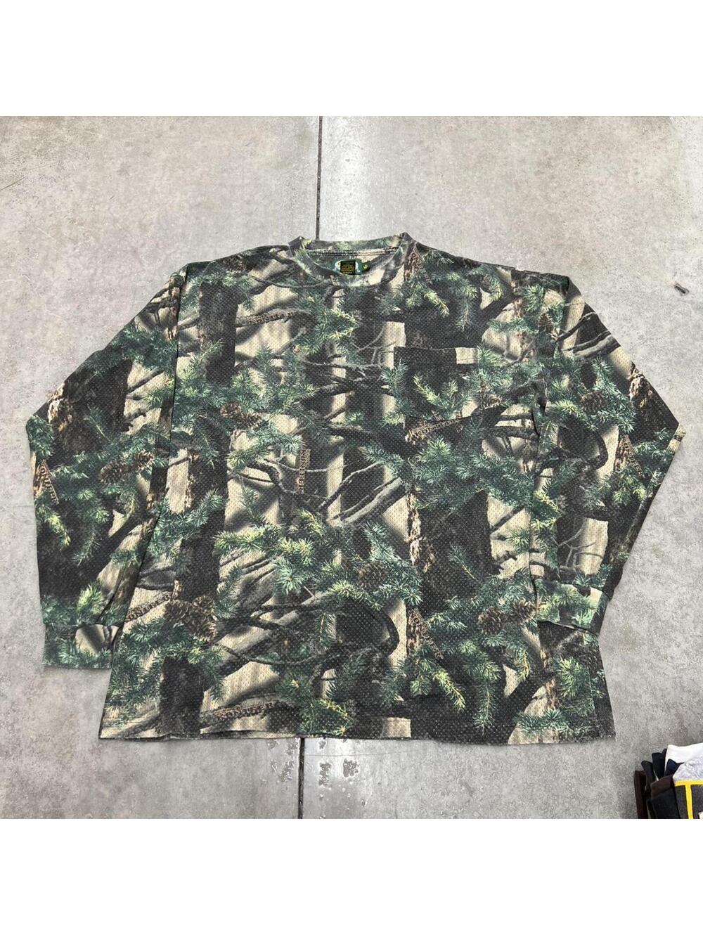 vintage cabelas realtree camo all over print hunting mesh shirt size xl